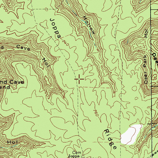 Topographic Map of Jappa Ridge, KY