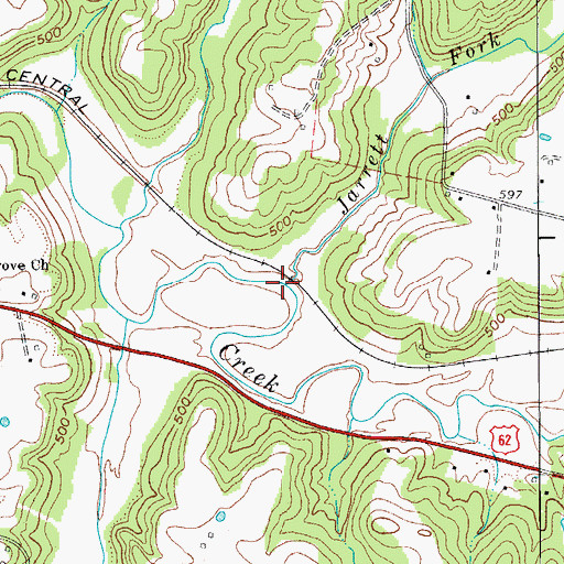 Topographic Map of Jarrett Fork, KY