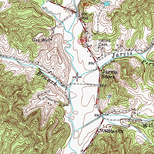 Topographic Map of Jarvis Branch, KY