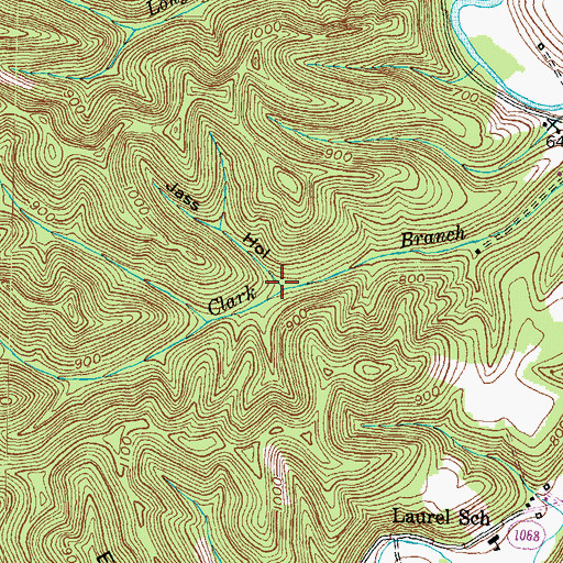 Topographic Map of Jass Hollow, KY