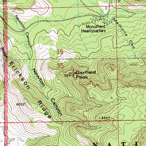 Topographic Map of Garfield Peak, AZ