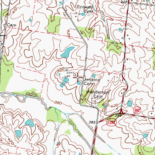 Topographic Map of Jenkins Cemetery, KY