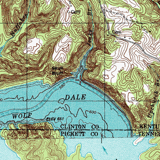 Topographic Map of Jenks Branch, KY