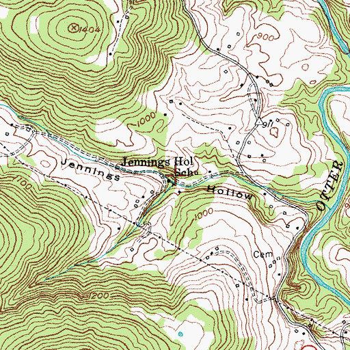 Topographic Map of Jennings Hollow School, KY
