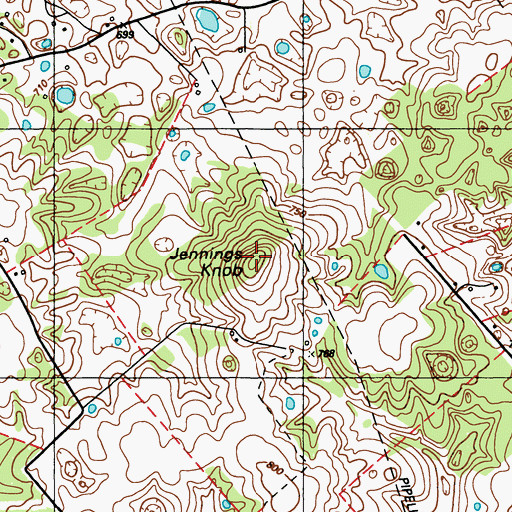 Topographic Map of Jennings Knob, KY