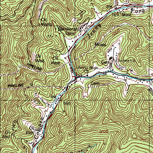Topographic Map of Jenny Fork, KY