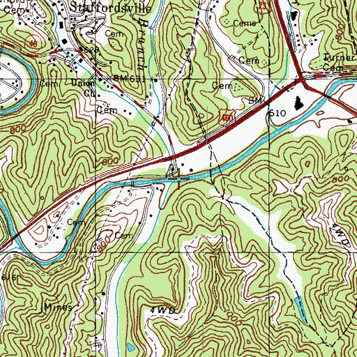Topographic Map of Jennys Creek, KY