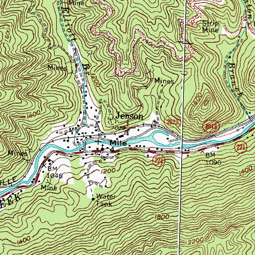 Topographic Map of Jenson, KY