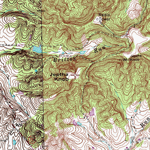 Topographic Map of Jeptha Knob, KY