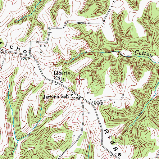 Topographic Map of Jericho Ridge, KY