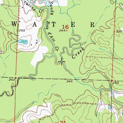 Topographic Map of Goss Creek, AR