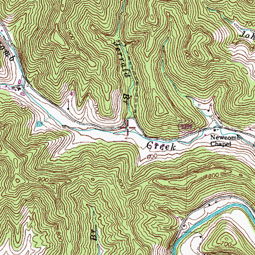 Topographic Map of Jerrald Branch, KY