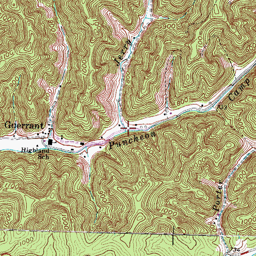 Topographic Map of Jerry Fork, KY