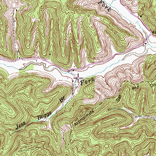 Topographic Map of Jess Boggs Branch, KY