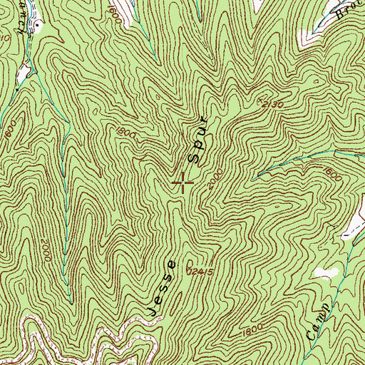 Topographic Map of Jesse Spur, KY