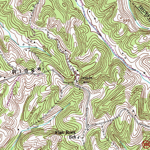 Topographic Map of Jessee Cemetery, KY