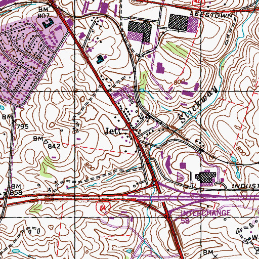 Topographic Map of Jett, KY