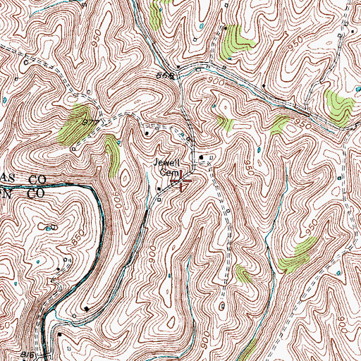 Topographic Map of Jewell Cemetery, KY