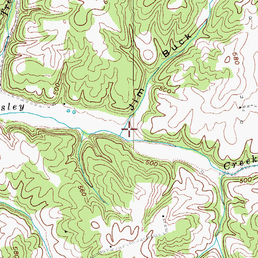 Topographic Map of Jim Buck Hollow, KY