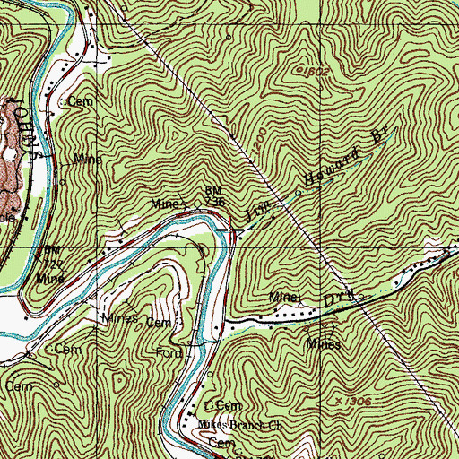 Topographic Map of Jim Howard Branch, KY