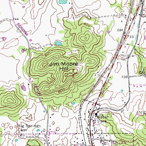 Topographic Map of Jim Moore Hill, KY