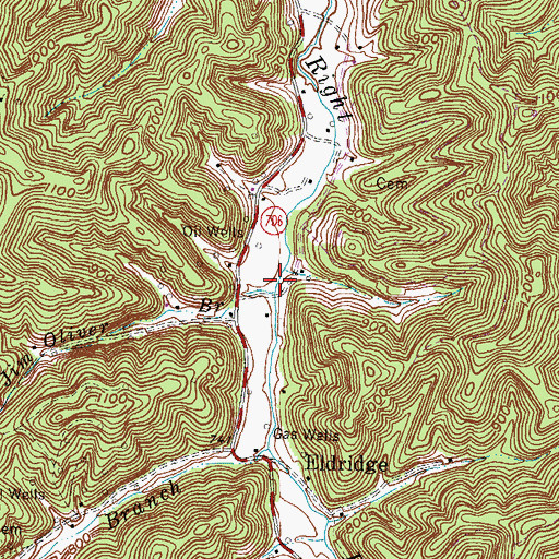 Topographic Map of Jim Oliver Branch, KY