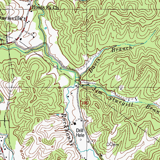 Topographic Map of Jim Sturgill Branch, KY