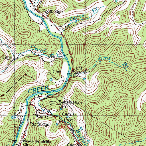 Topographic Map of Jims Branch, KY