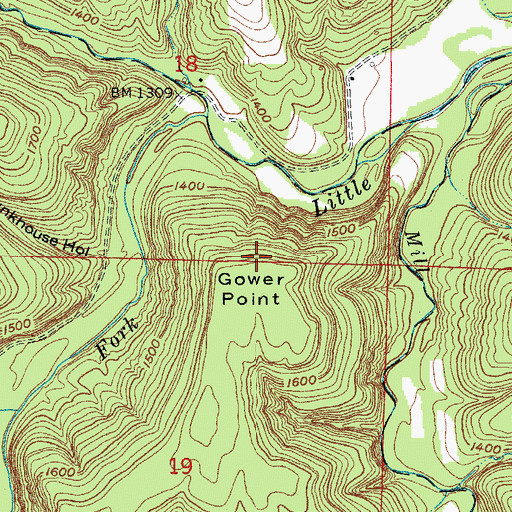 Topographic Map of Gower Point, AR