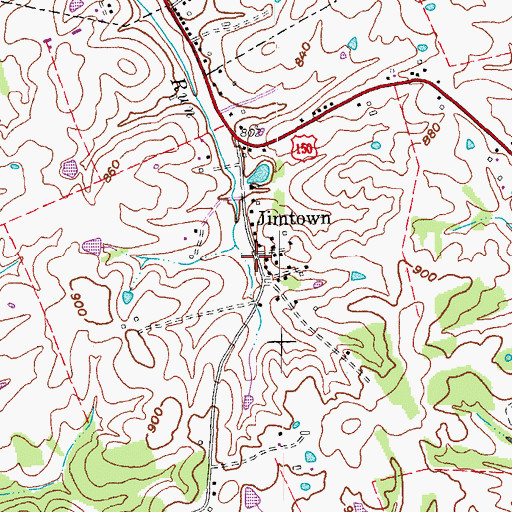 Topographic Map of Jimtown, KY