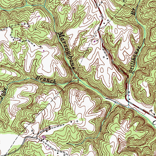 Topographic Map of Jobe Branch, KY