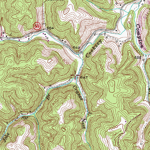 Topographic Map of Jobe Branch, KY