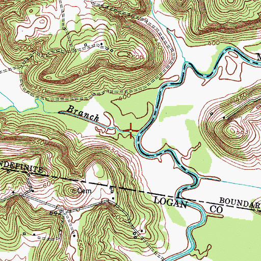 Topographic Map of Jockys Branch, KY
