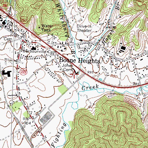 Topographic Map of Johes Cemetery, KY