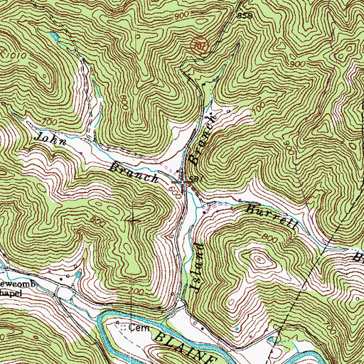 Topographic Map of John Branch, KY