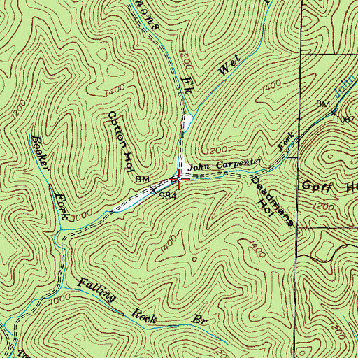 Topographic Map of John Carpenter Fork, KY