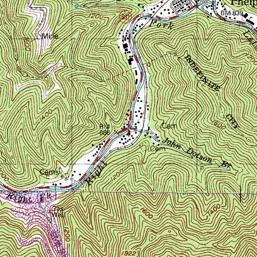 Topographic Map of John Dotson Branch, KY