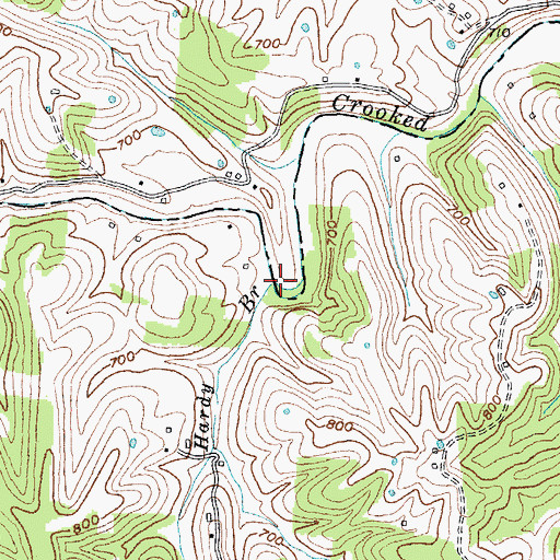 Topographic Map of John Hardy Branch, KY