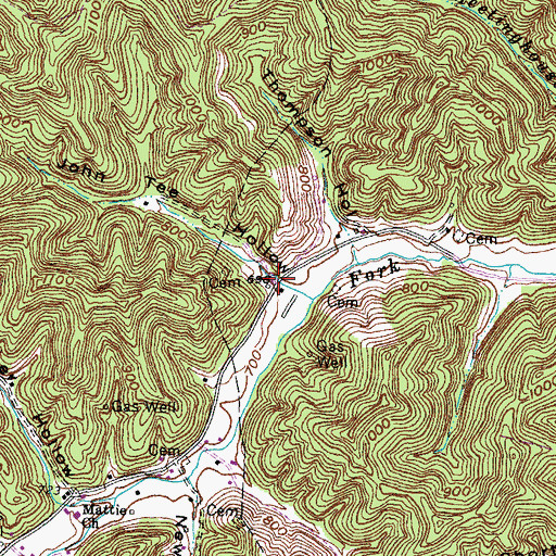 Topographic Map of John Tee Hollow, KY