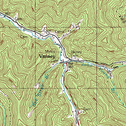 Topographic Map of John Young Branch, KY