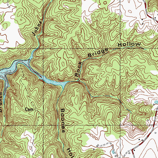 Topographic Map of Johns Branch, KY