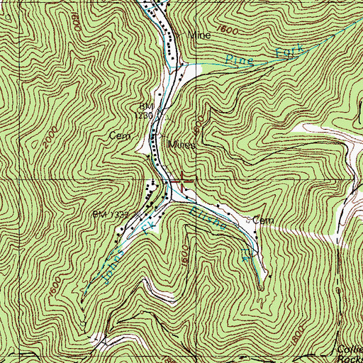 Topographic Map of Johns Fork, KY