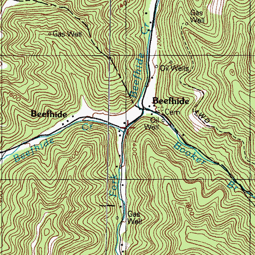 Topographic Map of Johns Fork, KY