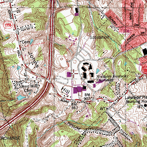 Topographic Map of Johns Hill, KY