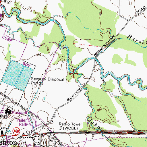Topographic Map of Johns River, KY