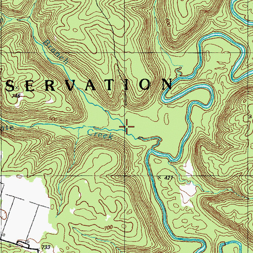 Topographic Map of Johnson Branch, KY