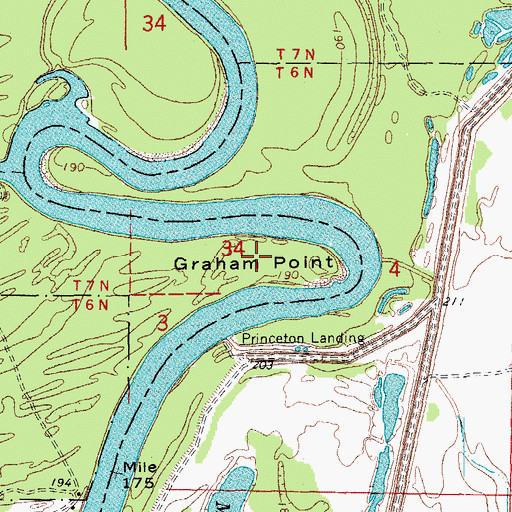 Topographic Map of Graham Point, AR