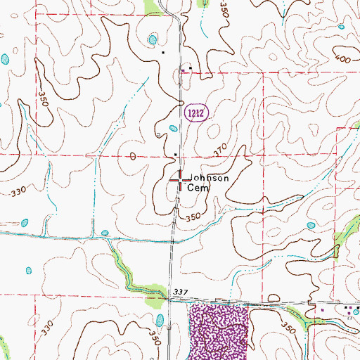 Topographic Map of Johnson Cemetery, KY