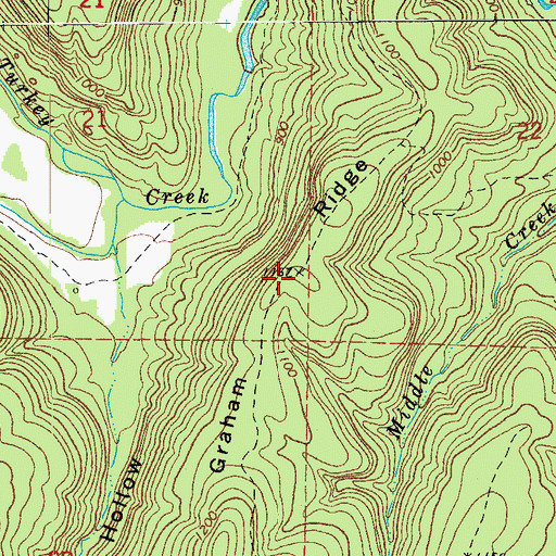 Topographic Map of Graham Ridge, AR