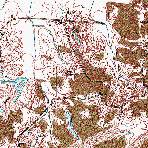Topographic Map of Johnson Cemetery, KY